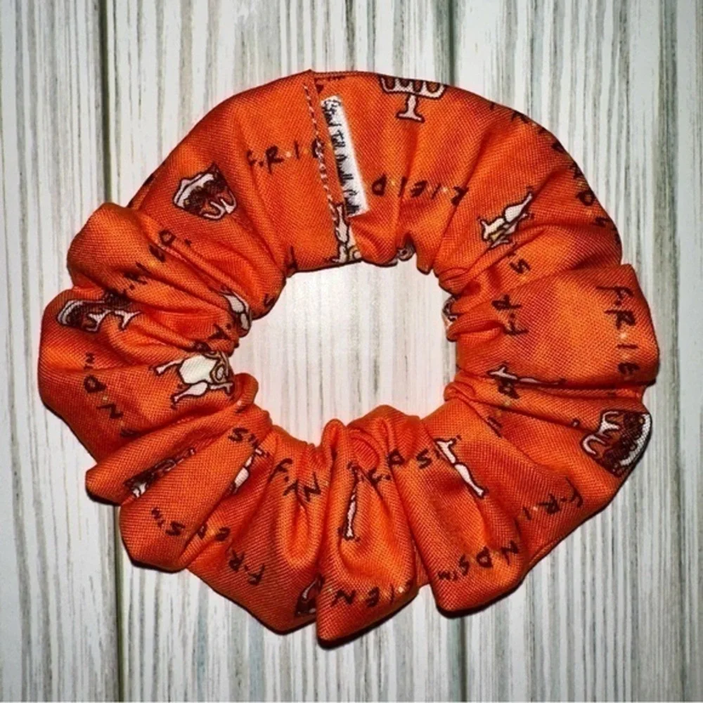 $7ea or 3/$15 Friends TV show turkey Orange Hair Scrunchie new